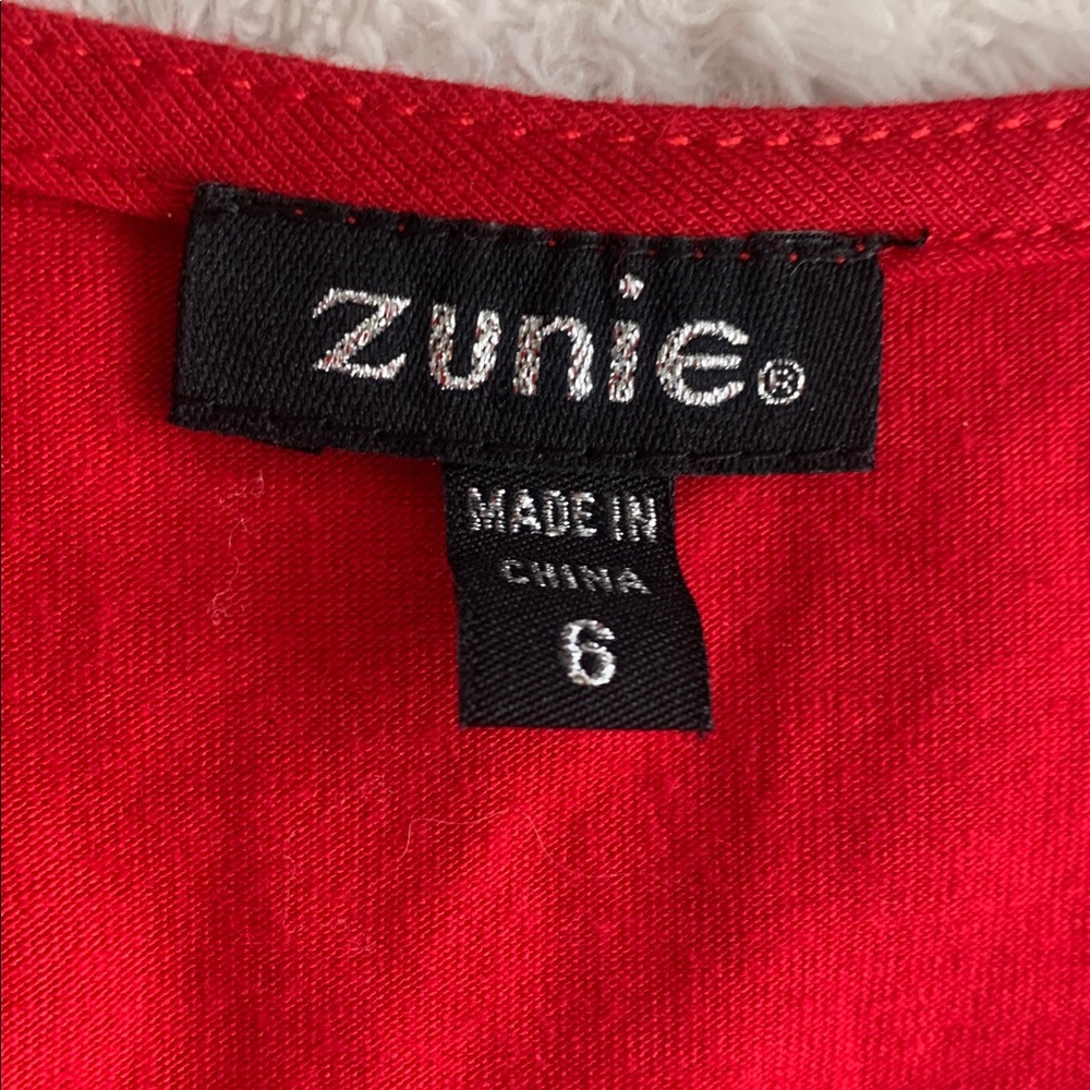 Zunie Red “Sparkle” Holiday Dress 6 EUC Christmas - Picture 8 of 12